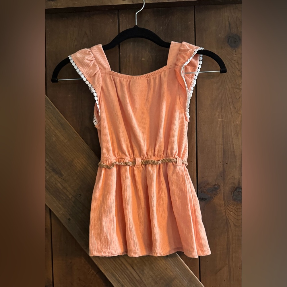 4/$12 Little Lass Coral Embroidered Top - Picture 4 of 4